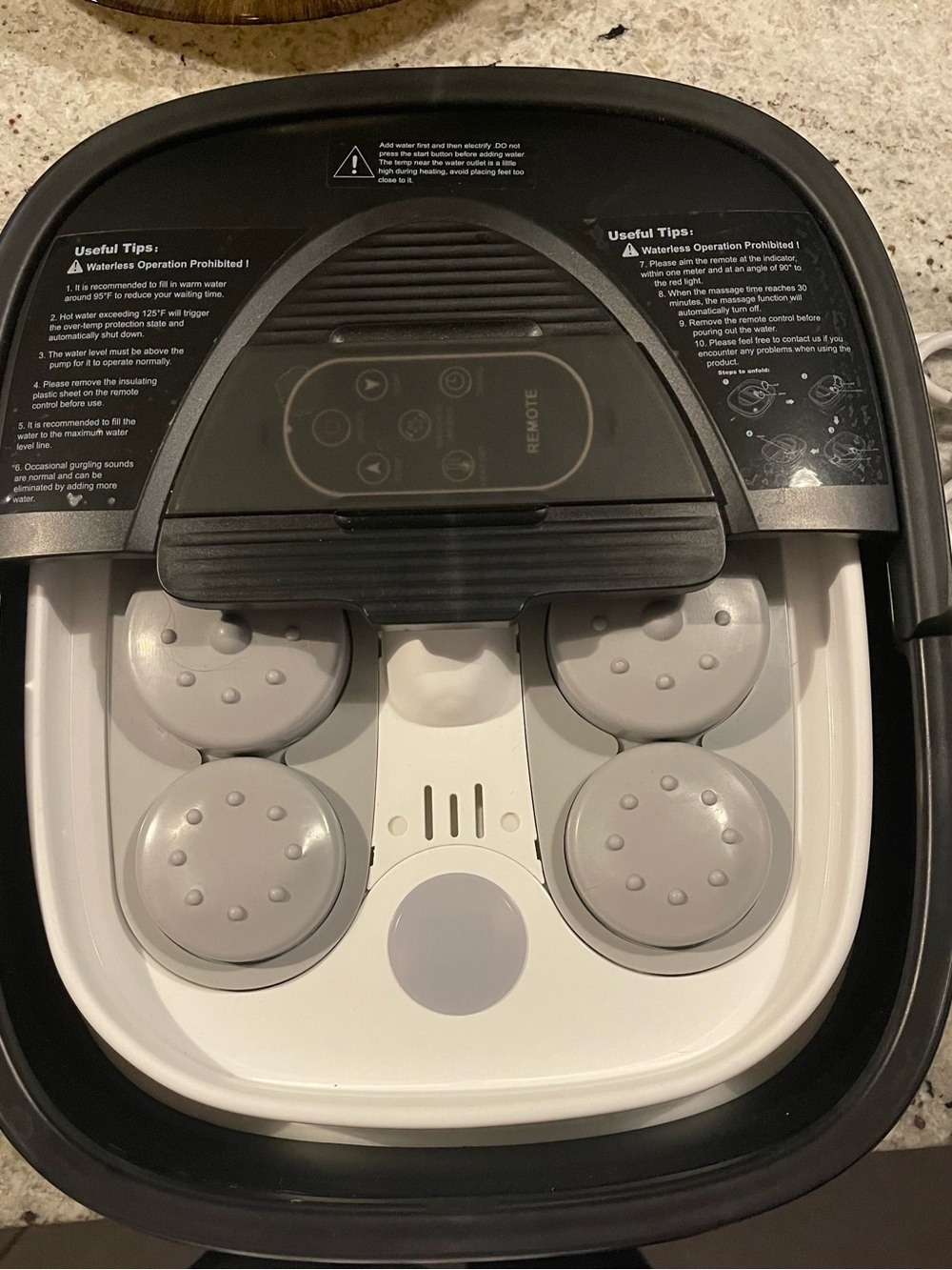 Source Unknown Black and White Electric Foot Spa Massager